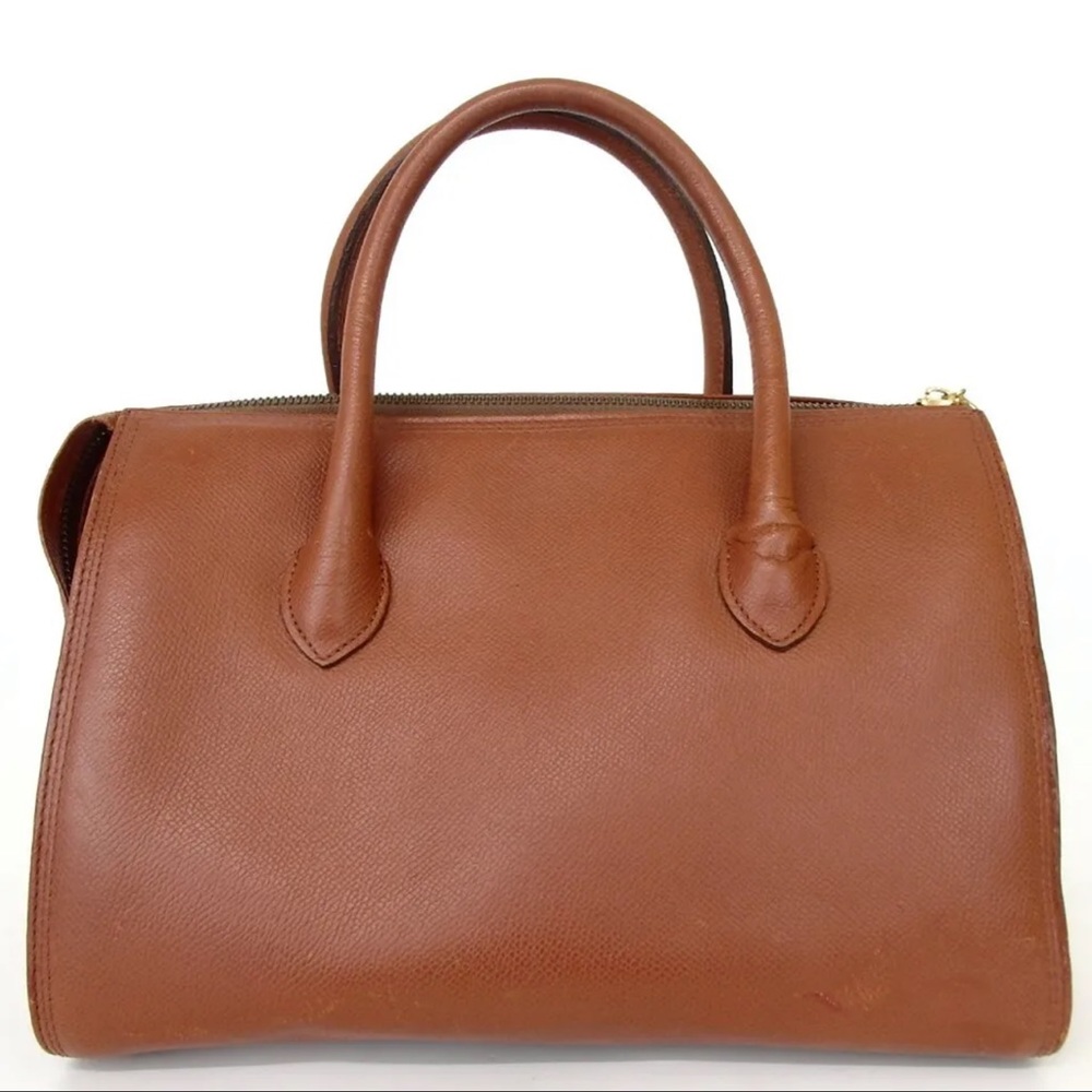 AUTH Authentic Valentino Garavani Brown Leather Tassel Handbag Tote - Picture 2 of 12